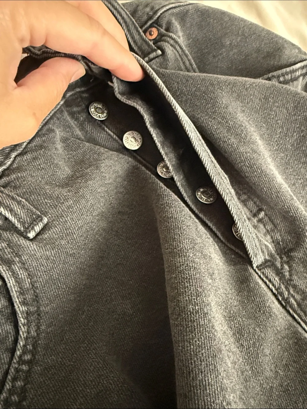 Levi 501 Black Denim Cutoff Shorts